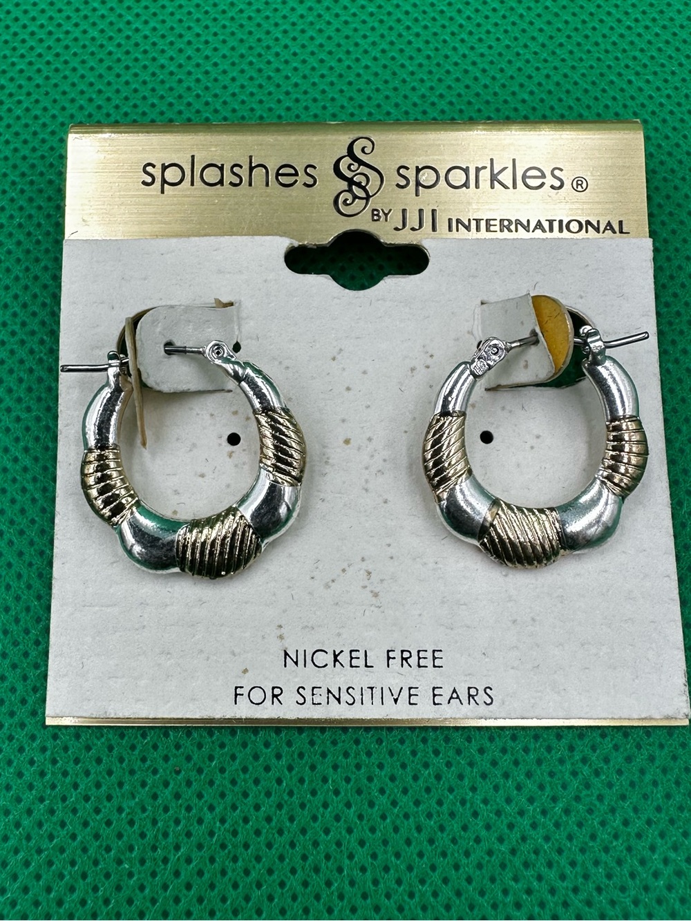 Two-Tone Silver & Gold Tone Wrapped Accent Hoop Earrings